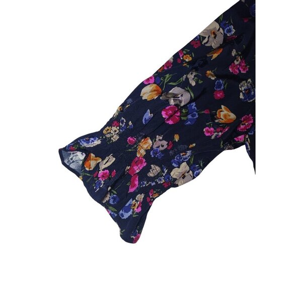 Lauren Ralph Lauren Black Label Shianeta Floral Print Tie Blouse Small Womens L/ - Picture 7 of 11